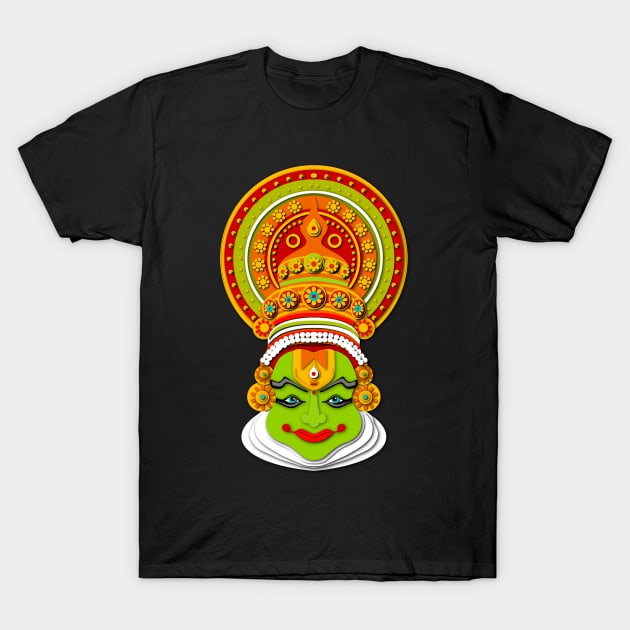 3D Traditional Kathakali mask T-Shirt by Prita_d